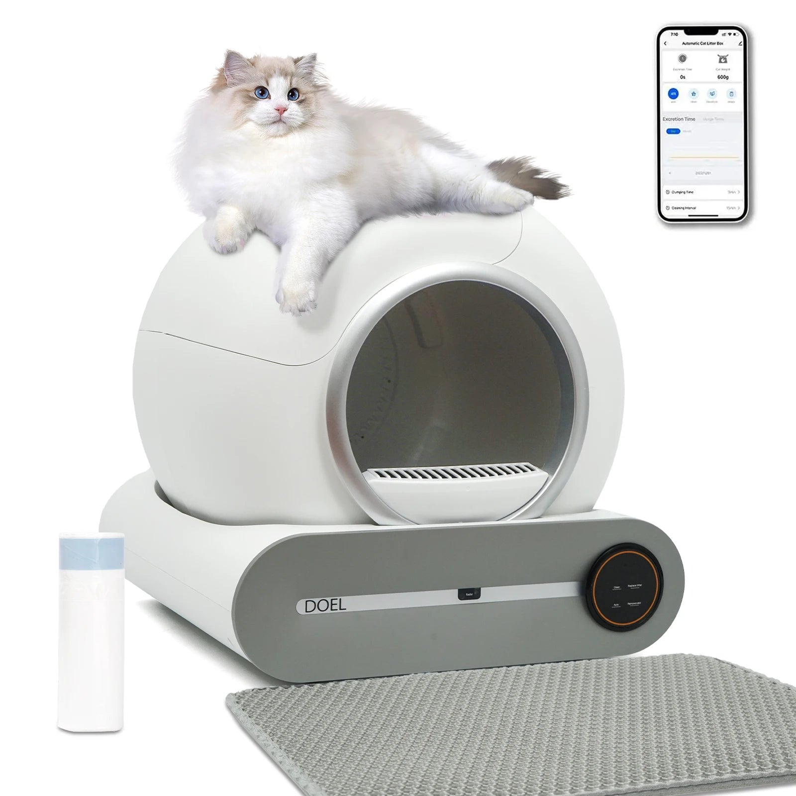 DOEL Self Cleaning Cat Litter Box With App Control WiFi