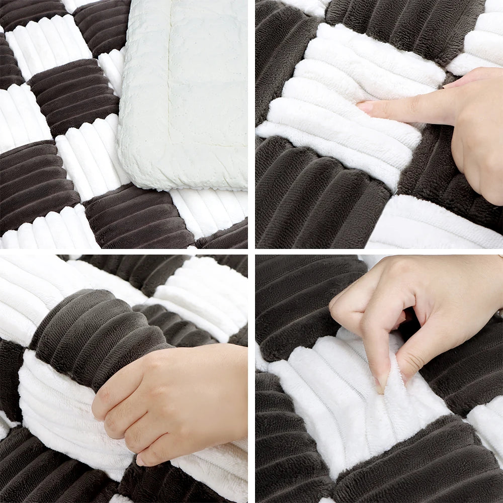 Petravelcn Dog Bed Mat Plaid Cover For Dogs Washable