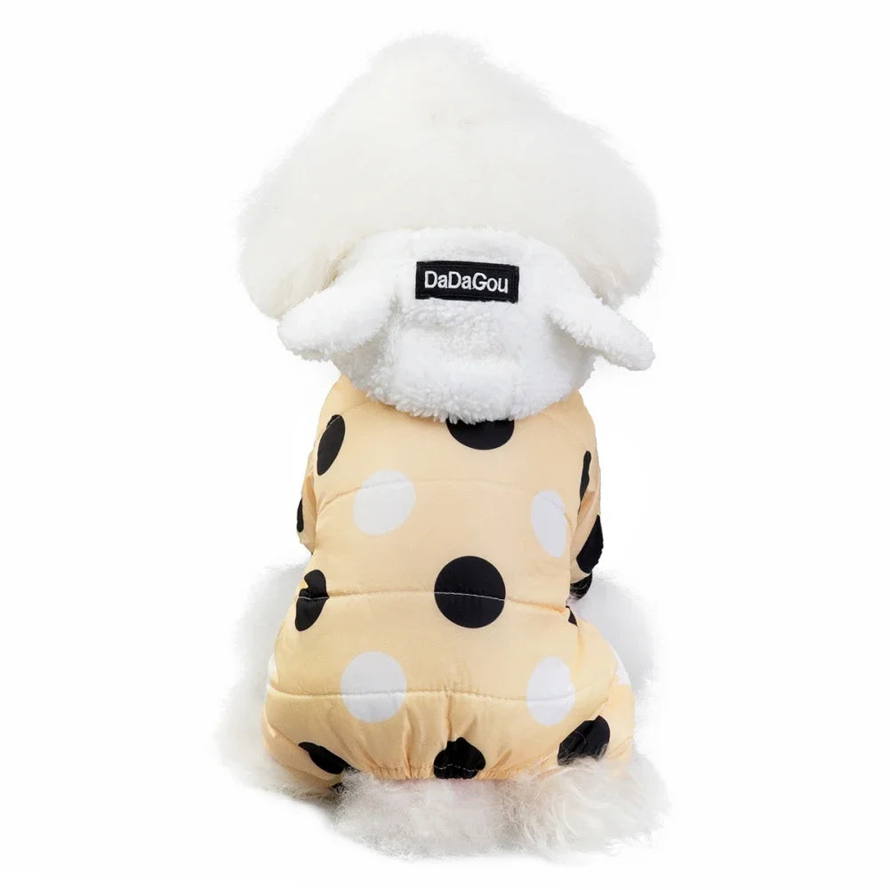 Winter Pet Hoodies Coat Cotton Clothes Dot Sweatshirt Super Warm Jumpsuit For Puppy Small Dogs Chihuahua Doggie Jacket Jumpsuit