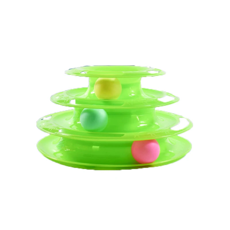 Cat Turntable Toy Plastic Multi Layer Teaser Relieves Boredom