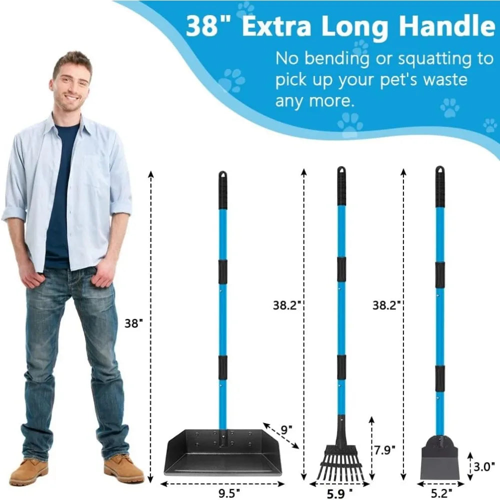 Dog Poop Trash Can for Outdoors with Extra Large Pooper Scooper & 50 Waste Bags - 20L/5 Gallon Large Dog Poop Trash Can Outside