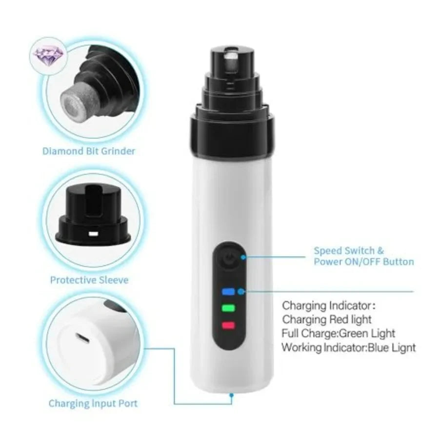 Hign-concerned Silent Groom Pro Dog Nail Grinder Low Noise Rechargeable