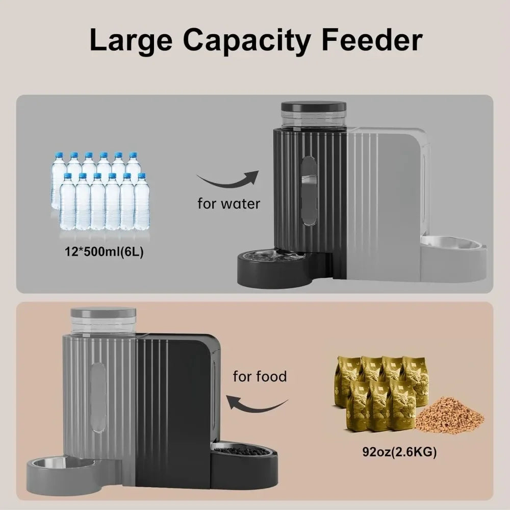 Automatic Gravity Pet Feeder and Water Dispenser Set