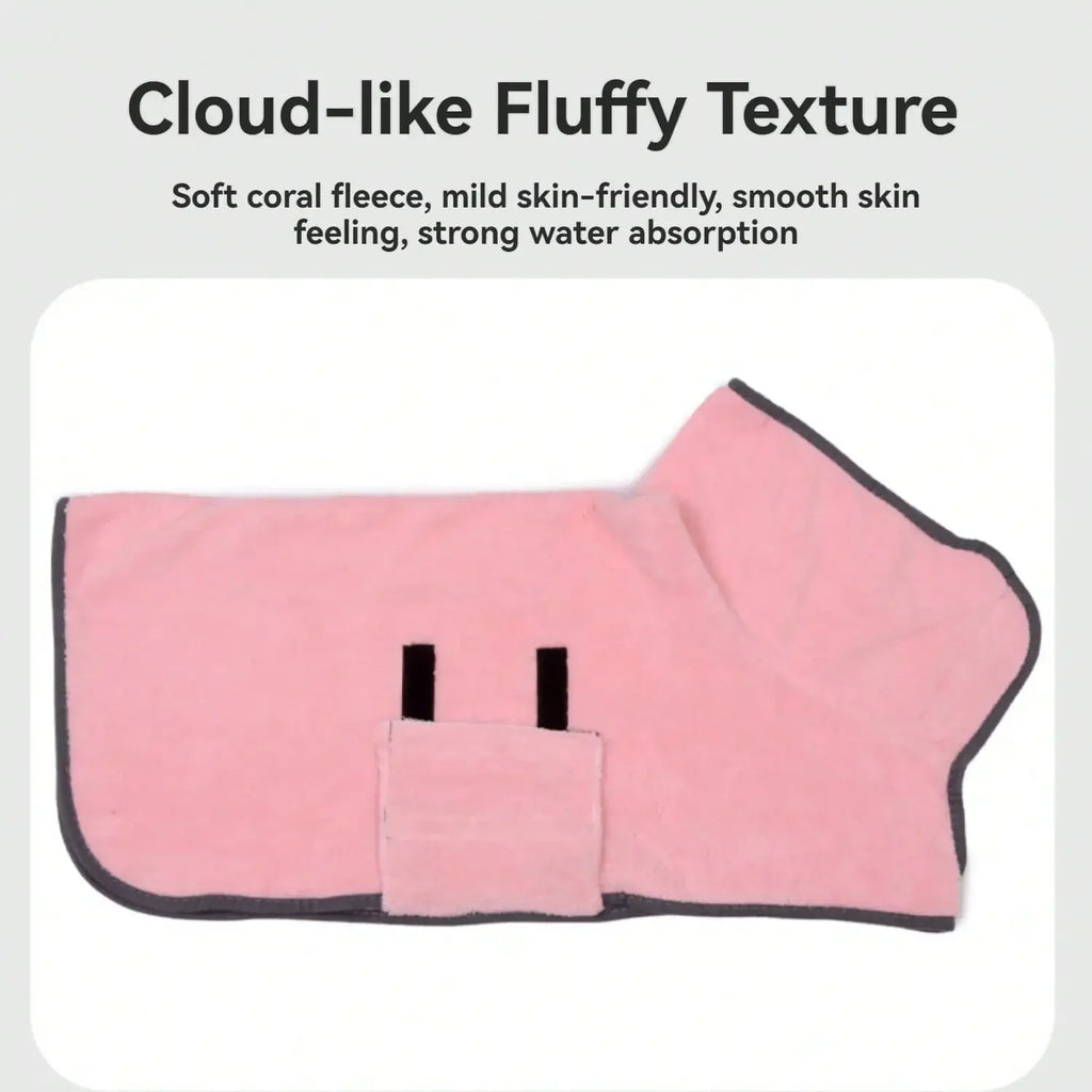 Dog Bathrobe Super Absorbent Coral Fleece Bathrobe Dry Hair Quickly, Warm and Comfortable Soft Dog Drying Jacket