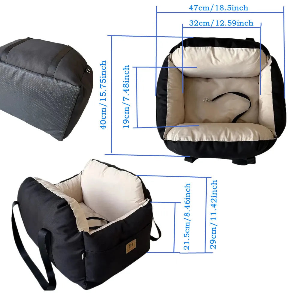 Dog Car Seat With Safety Belt Four Season Universal Cushion