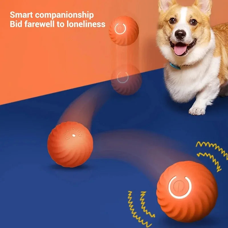 Automatic Moving Dog Ball Toy USB Smart Interactive Chew Ball