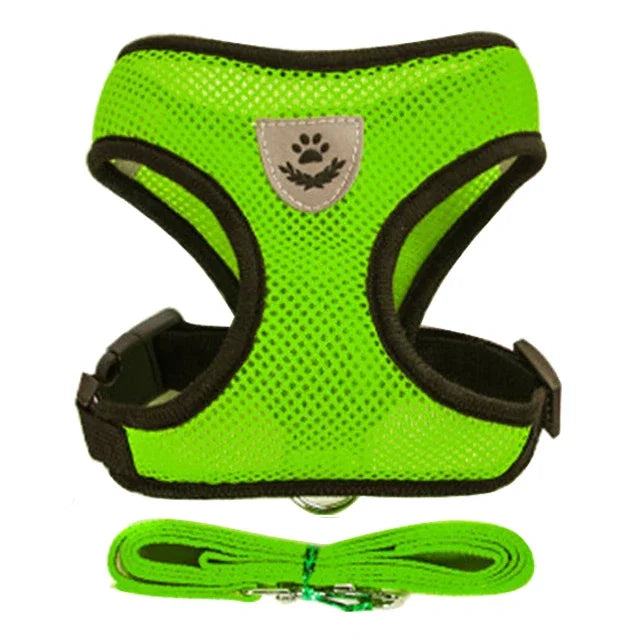 Cat Harness Vest With Adjustable Polyester Mesh Leash For Pets
