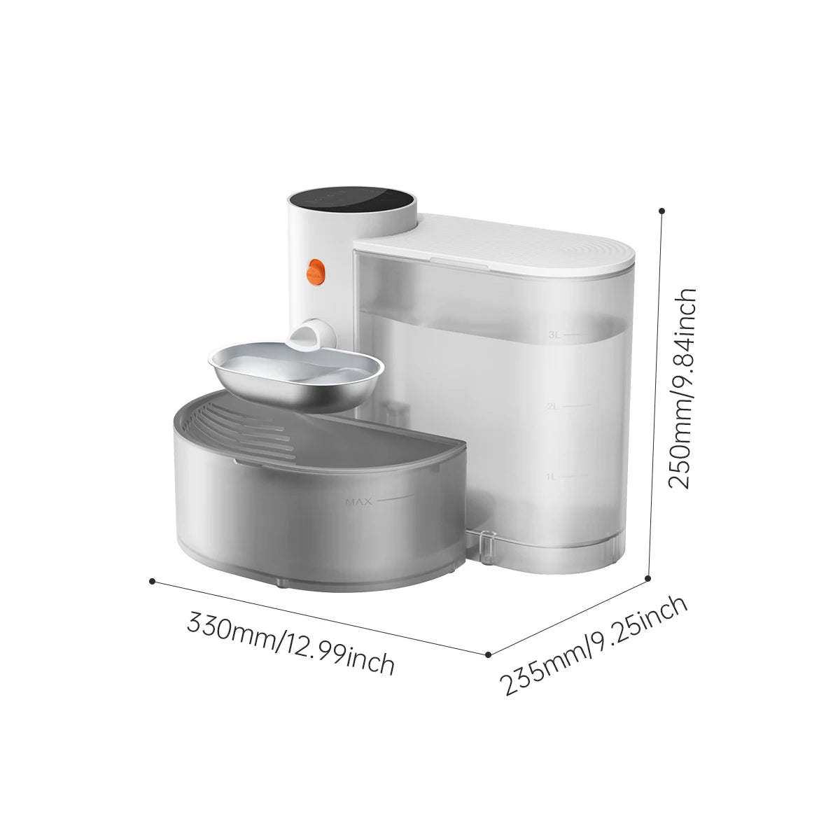 Booteely Stainless Steel Pet Water Dispenser Automatic Purifying Bowl
