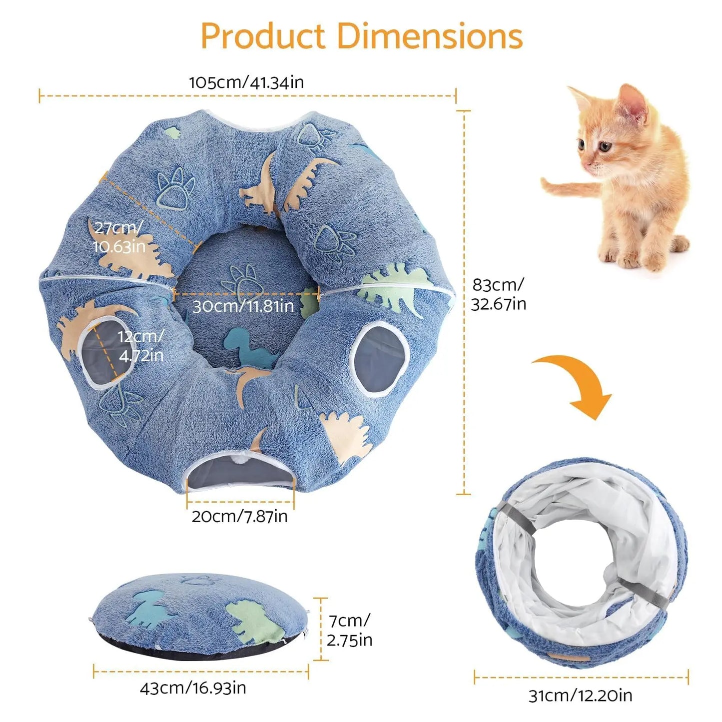 High Concerned Cat Tunnels Indoor Foldable Play System With Cave
