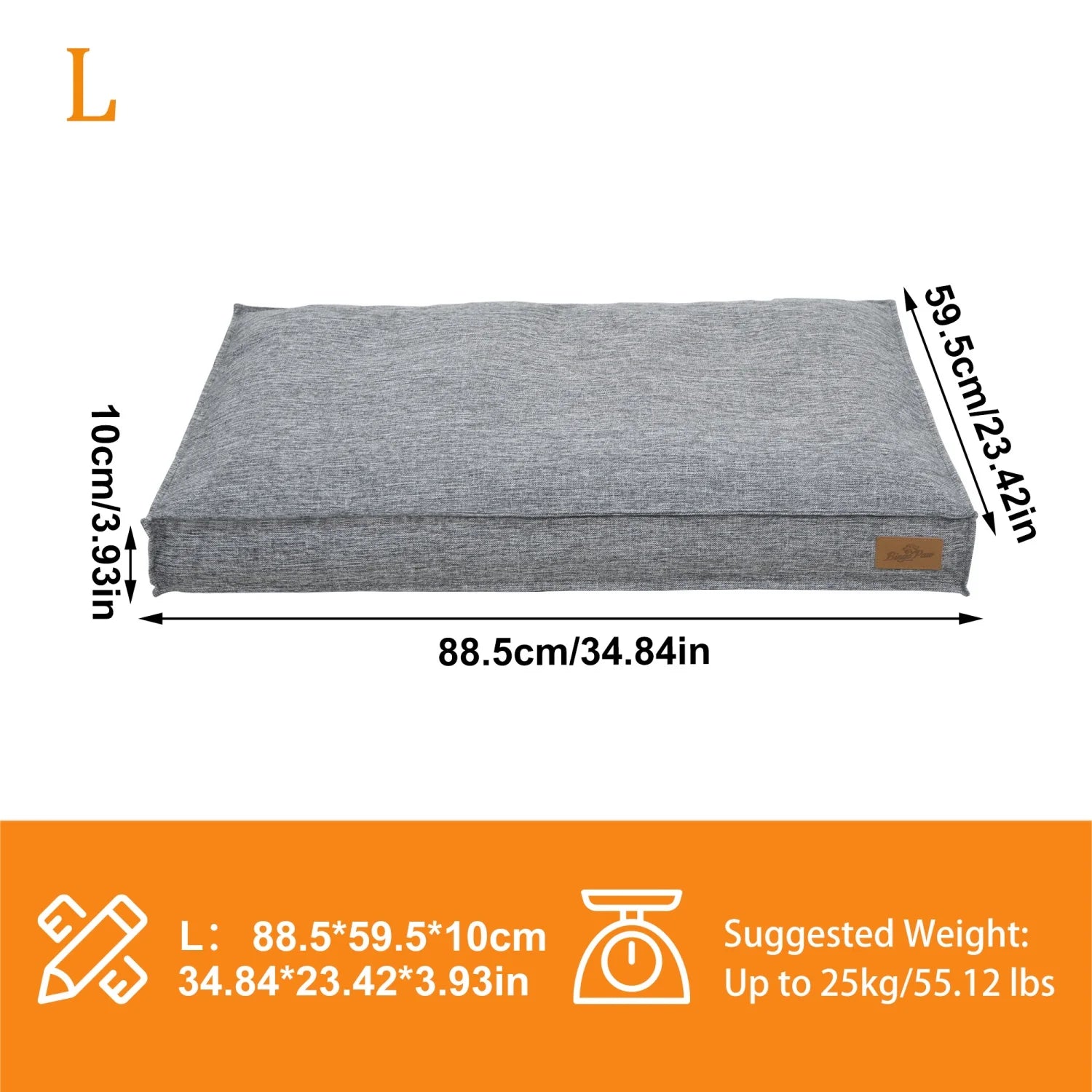 M/L/XL/2XL Dog Beds Cozy Cushion for Medium Large Dogs Rectangular Pet Bed Sleep Mat with Linen Cover Foam Base Waterproof Lining