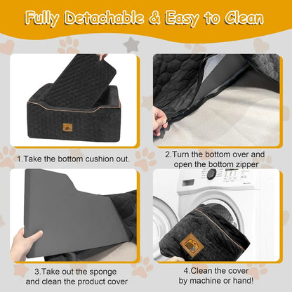 Dog Car Seat for Medium/Large Dogs, Washable Dog Booster Seat Under 60 lbs or 2 Small Dogs, Multi-Functional Pet Car Seat