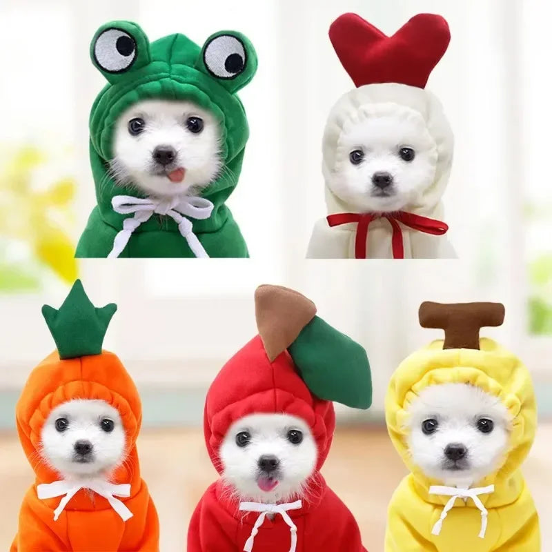 Dog Hooded Sweatshirt Winter Coat Pet Clothes For Small Dogs