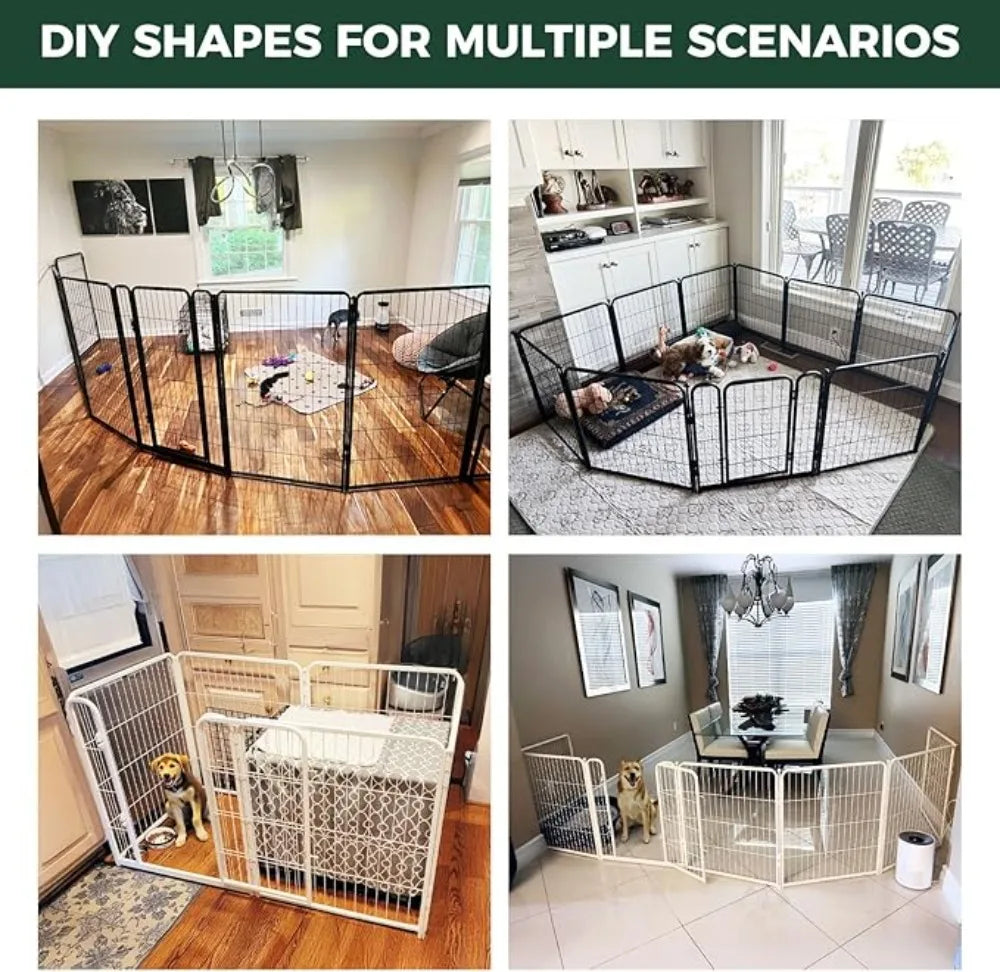 Homeplus Dog Playpen for Indoor Use - Stress-Free and Safe Play, Heavy Duty 32 Inch 16 Panels Dog Pen for Small and Medium Dogs