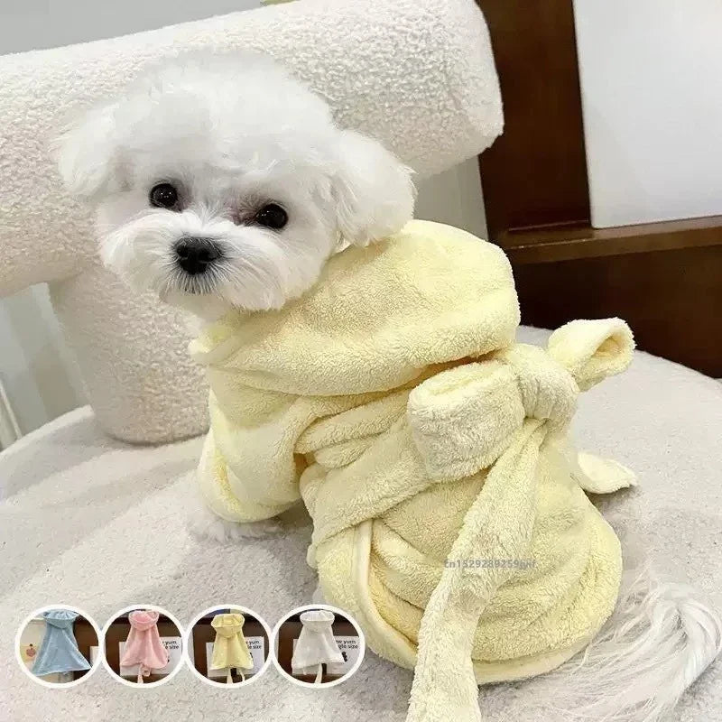 Quick Dry Pet Bath Towel Robe Absorbent Dog Cat Bathrobe