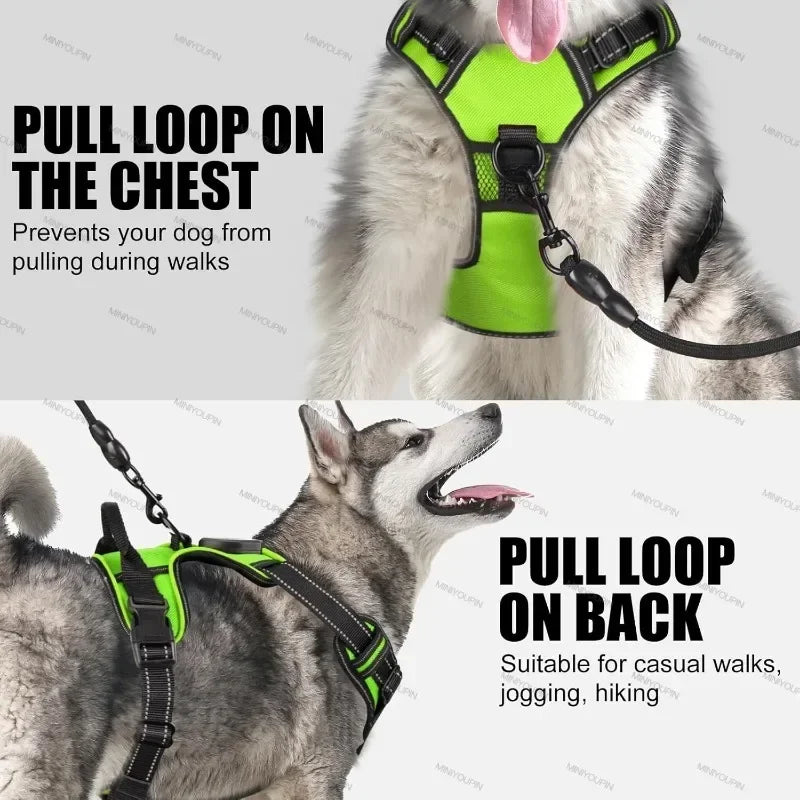 NONECN Led Luminous Dog Harness No Pull Adjustable Rechargeable Pet Vest Harness