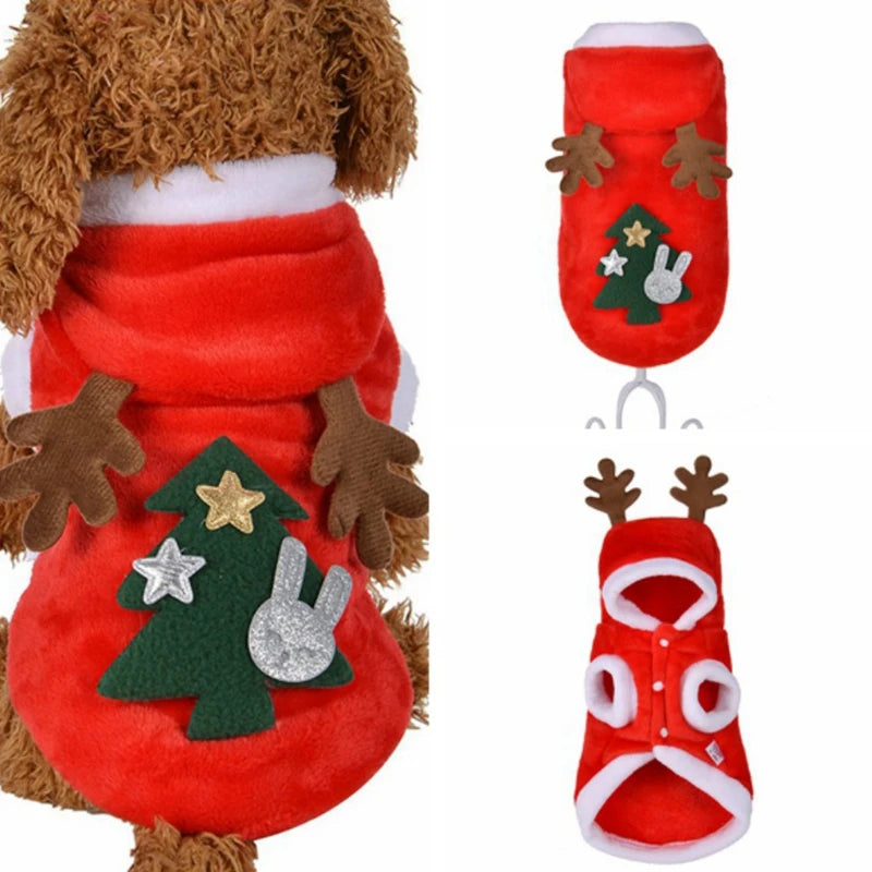 Guangdong Hooded Christmas Jumpsuit For Dogs Elk Coat