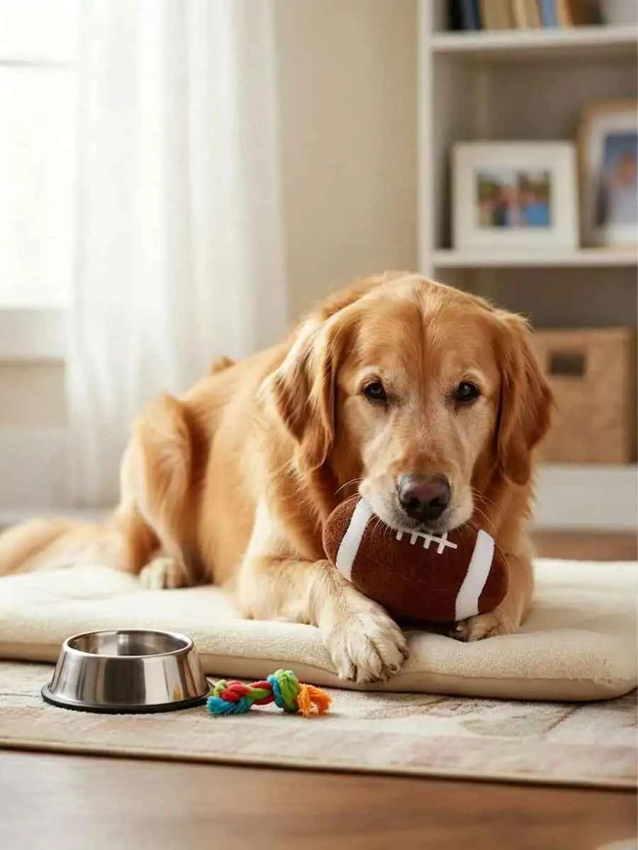 Durable Plush Squeaky Football And Soccer Ball Toy Set For Dogs