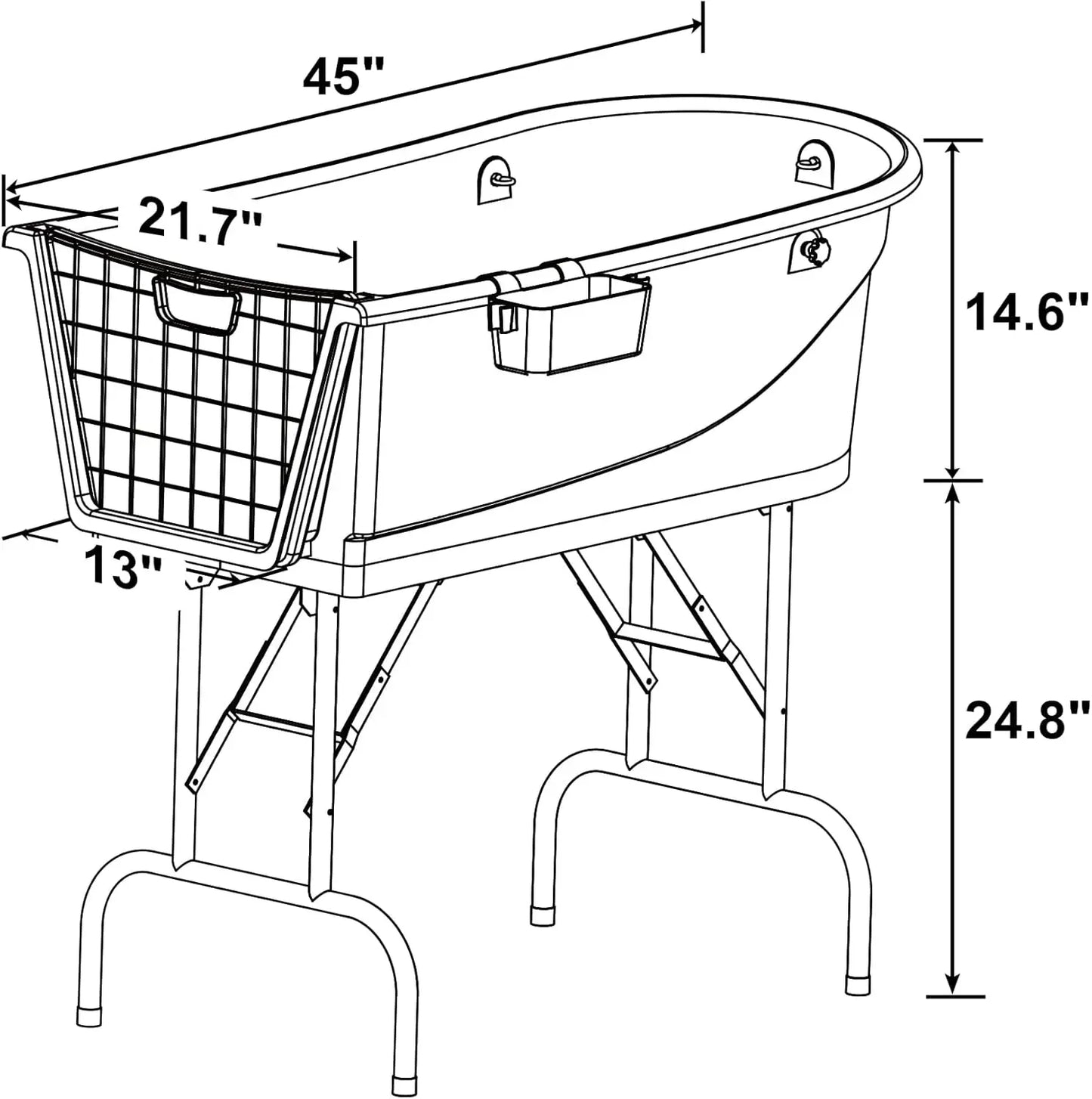 Pet Grooming Bathtub Station Stainless Steel Heavy Duty Dog Wash