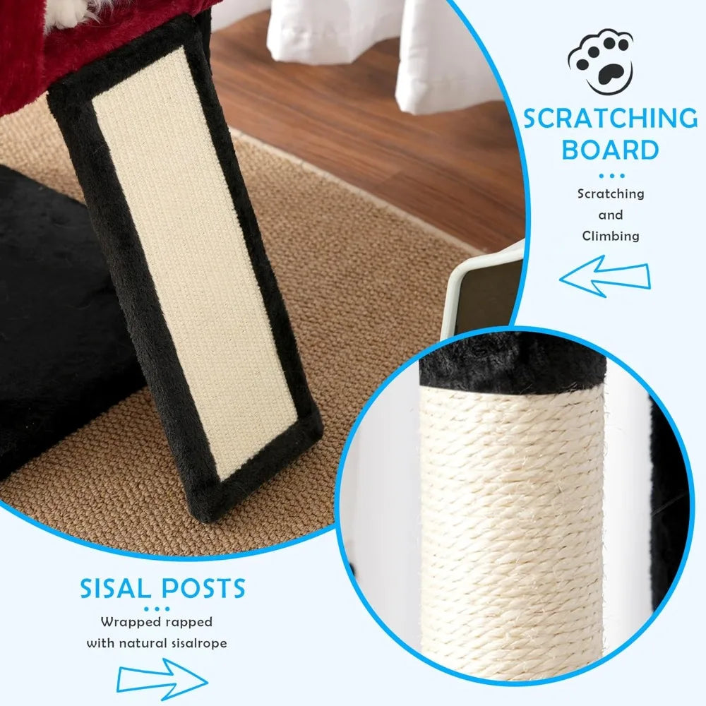 Pet Harmony Supplies Cat Tree Tower With Condo Hammock