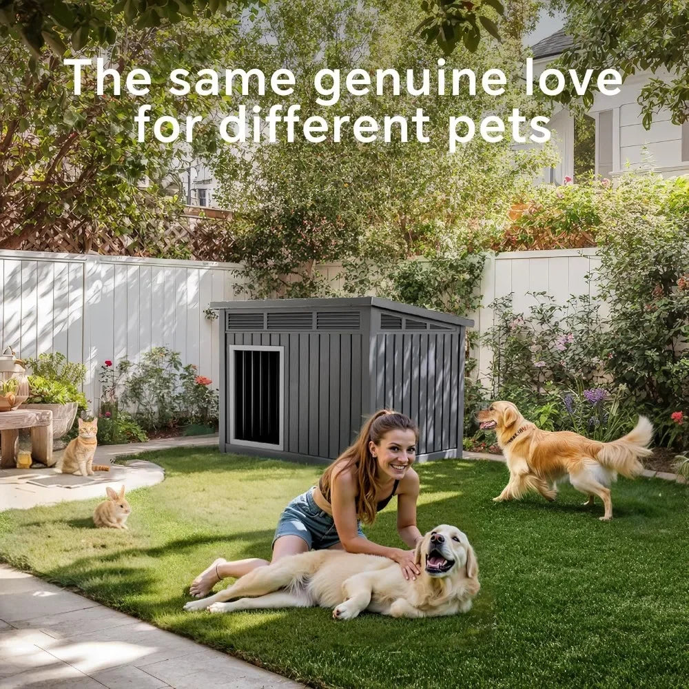 Dog House for Both Indoor and Outdoor with Weatherproof Roof Removable Floors for Medium to Large Dogs Interior Space