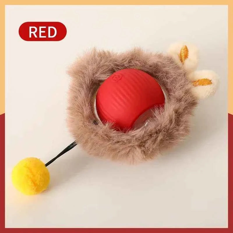 Cat Interactive Ball Toys Automatic Rolling Ball Faux Tail Rechargeable Smart Pet Electric Toy Dog Cat Training Imitate Mouse