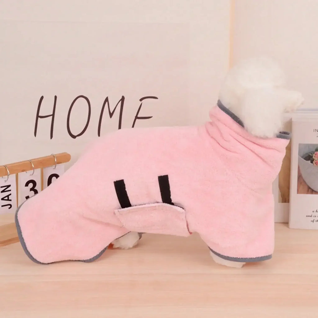 Dog Bathrobe Super Absorbent Coral Fleece Bathrobe Dry Hair Quickly, Warm and Comfortable Soft Dog Drying Jacket