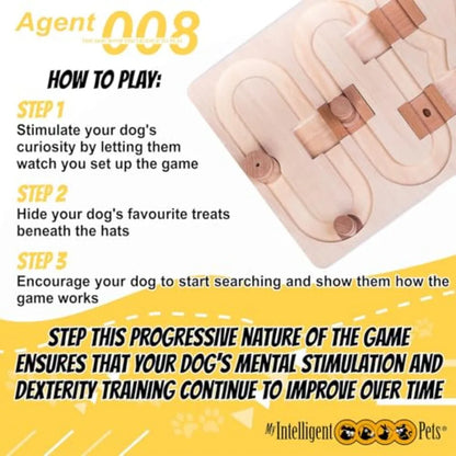 YAO HUI HUANG Agent 008 Interactive Wooden Puzzle Toy for Dogs