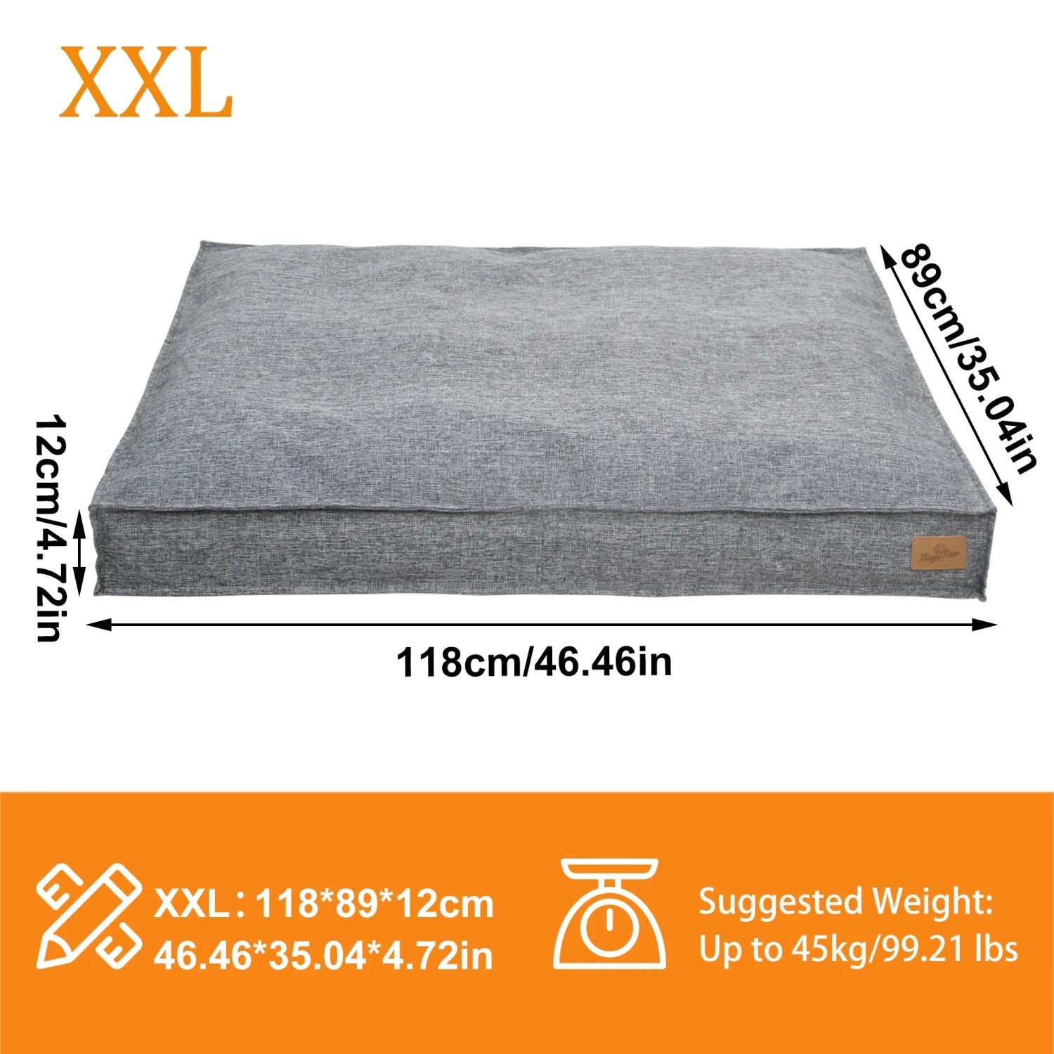 M/L/XL/2XL Dog Beds Cozy Cushion for Medium Large Dogs Rectangular Pet Bed Sleep Mat with Linen Cover Foam Base Waterproof Lining