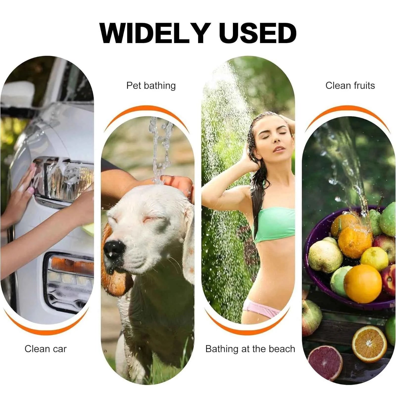 Portable Rechargeable Handheld Pet Shower Sprayer for Dogs Cats with Gentle Stream Adjustable Pressure Shower Pump Outdoor Watering Spray Head USB Charging for Bathing Grooming Car Washing Flower Watering