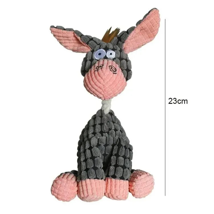 Plush Squeaky Puppy Chew Toys For Small Dogs Donkey Design