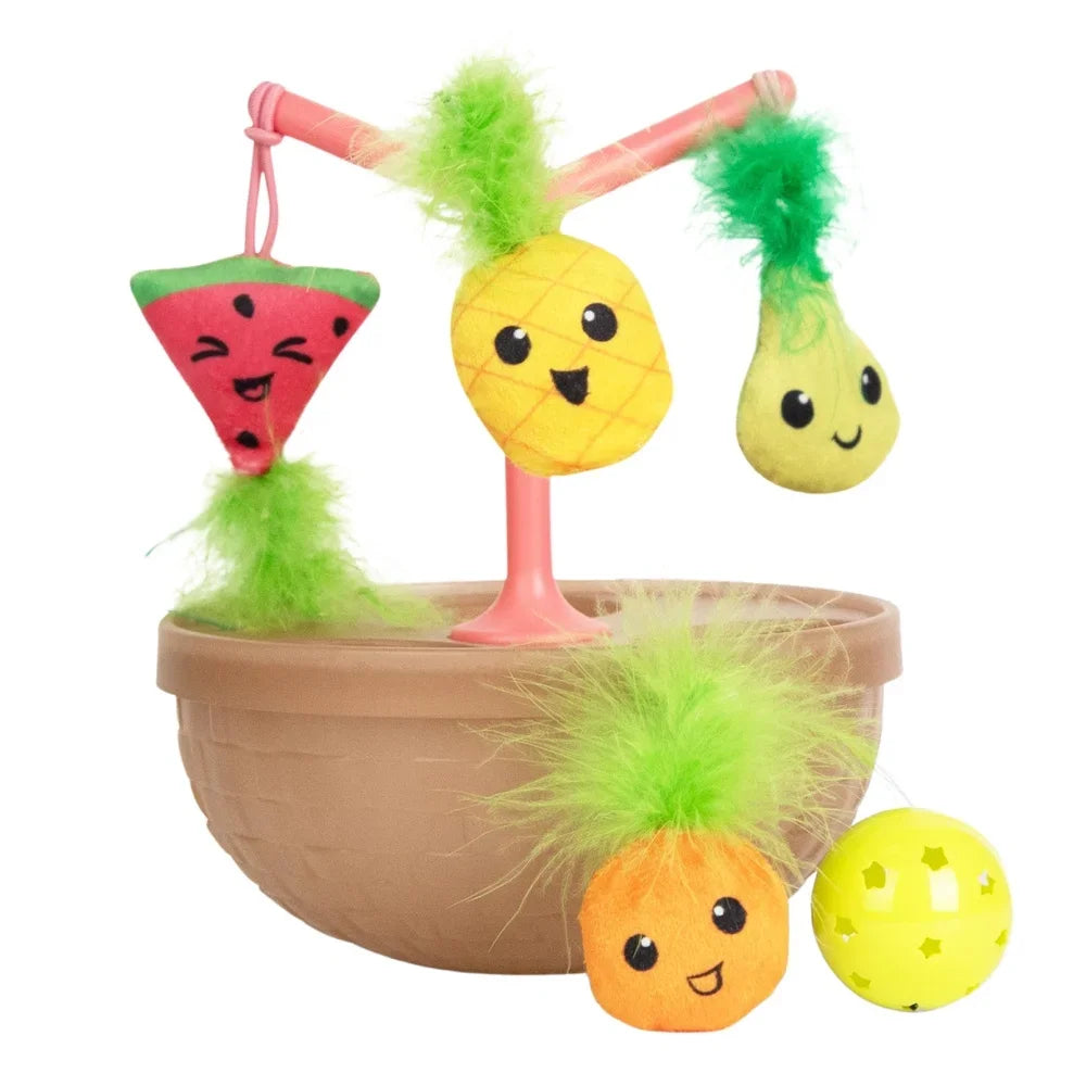 Wobbling Cat Toy Fruit Bowl With Catnip Toys Indoor