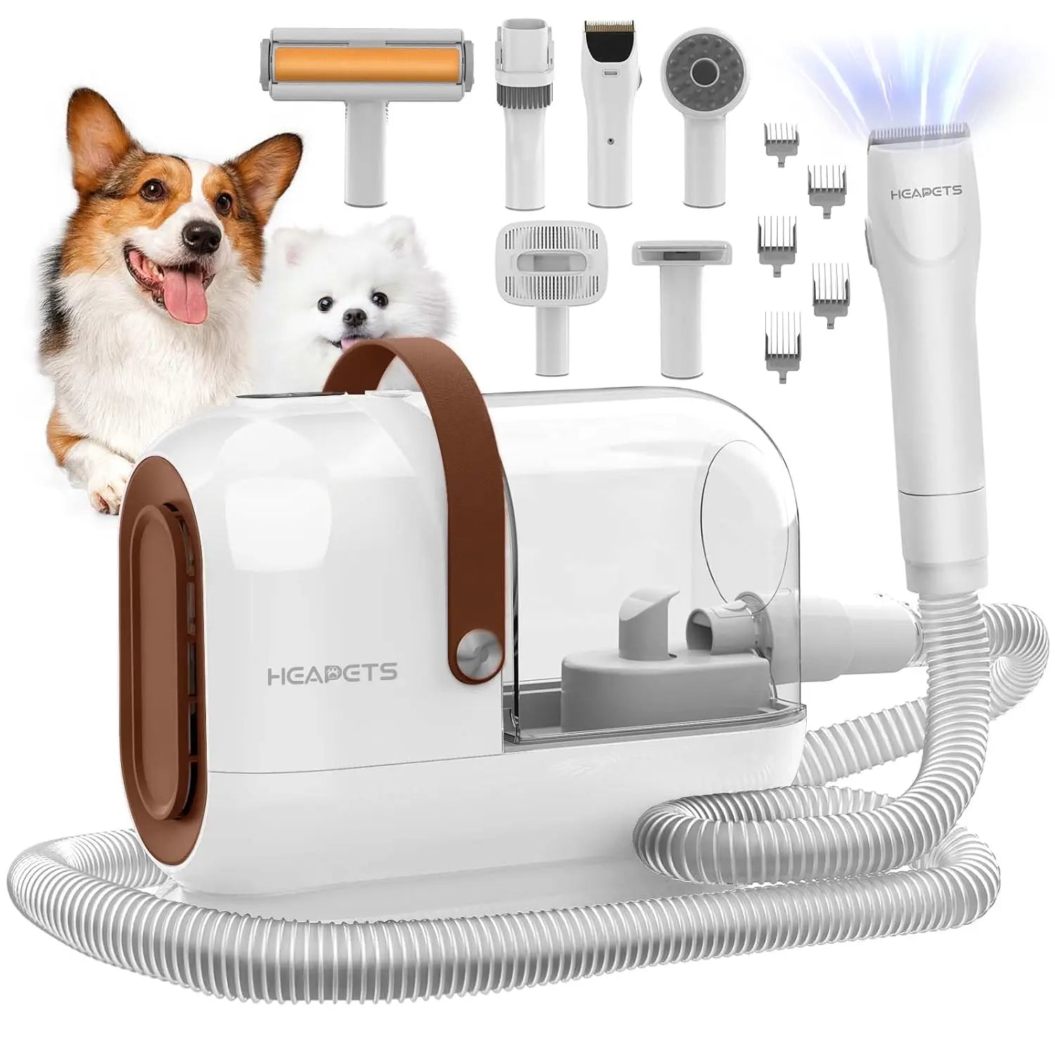 Pet Grooming Vacuum Kit With 7 Tools For Home Shedding