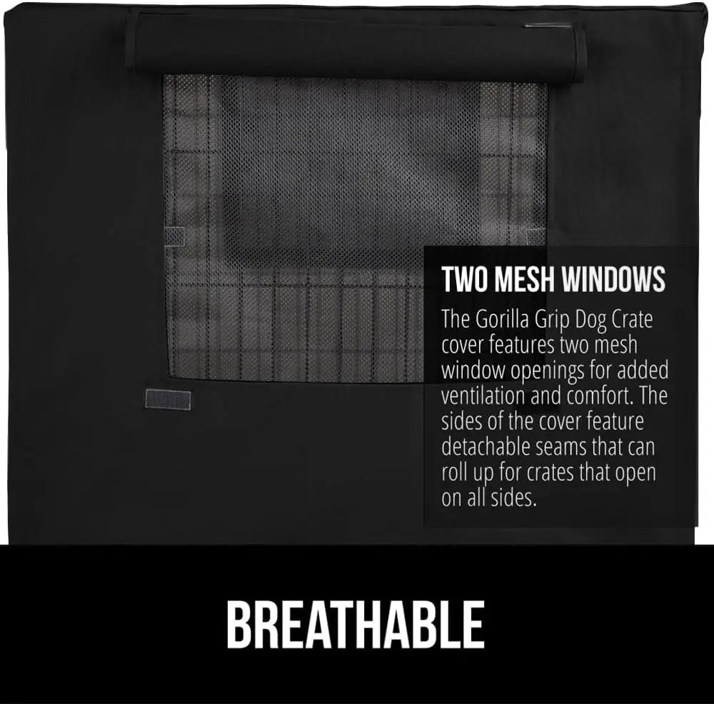 Durable Dog Crate Cover Breathable Mesh Windows All Sides Open