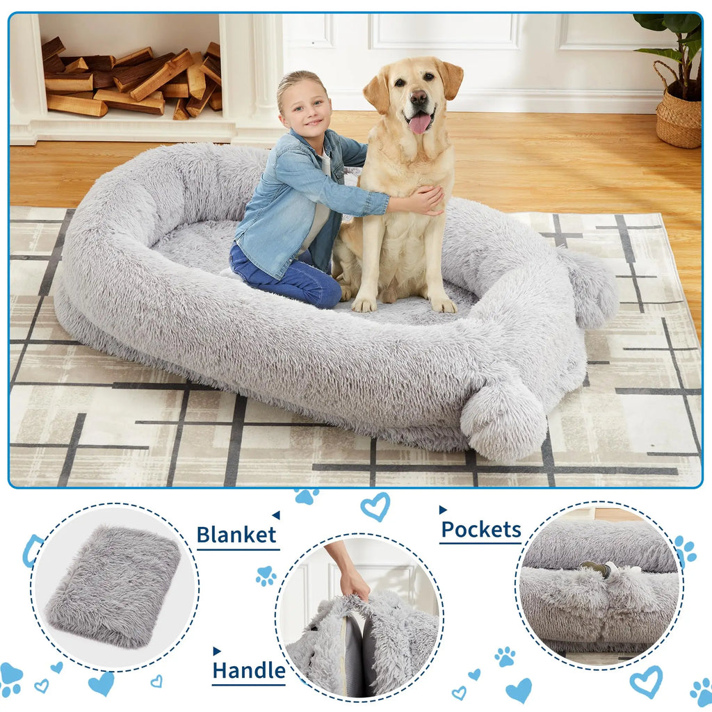 HiMISSCN Dog Bed for Adults and Pets With Removable Cover