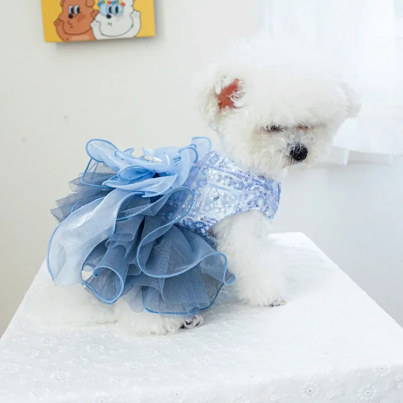 Pet Dog Cat Fluffy Gauze Dress For Photoshoots And Festivals