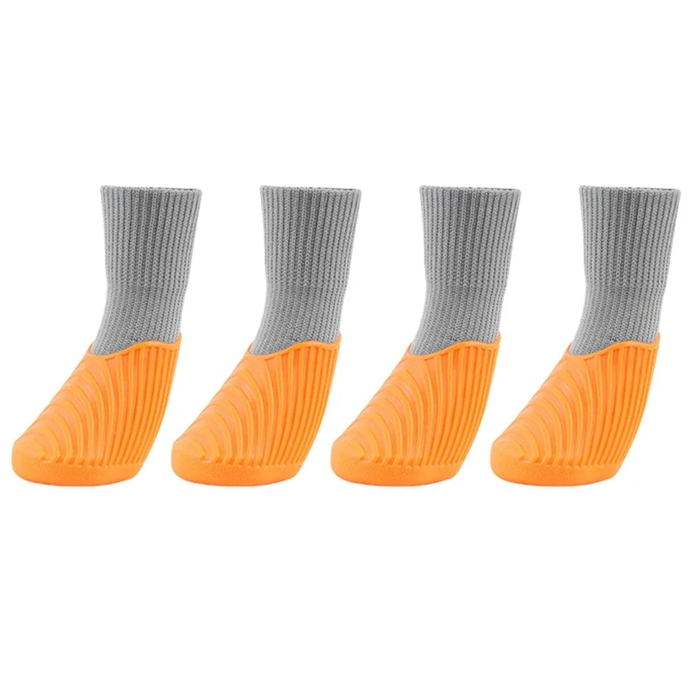 4Pcs/Set Dog Rain Shoes Anti Slip Sole Waterproof Cat Shoe Rubber Boots for Outdoor Footwear Socks Dog Foot Cover Protectors