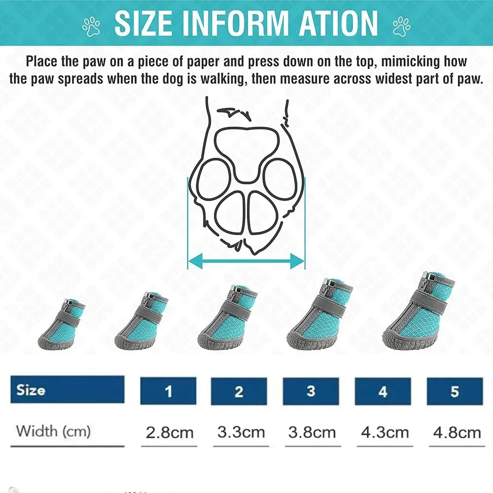 Anti Slip Dog Shoes For Small Dogs Breathable Puppy Boots 4 Pack