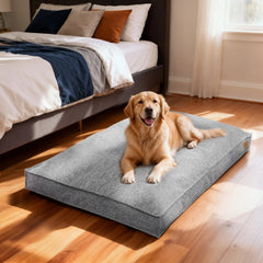 M/L/XL/2XL Dog Beds Cozy Cushion for Medium Large Dogs Rectangular Pet Bed Sleep Mat with Linen Cover Foam Base Waterproof Lining