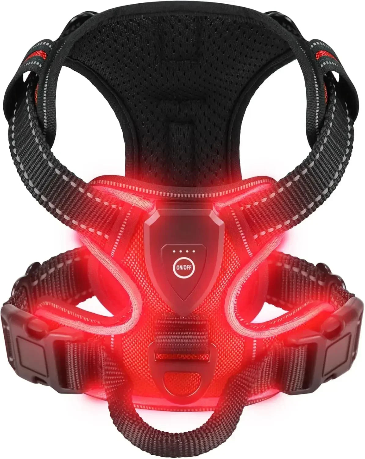 NONECN Led Luminous Dog Harness No Pull Adjustable Rechargeable Pet Vest Harness