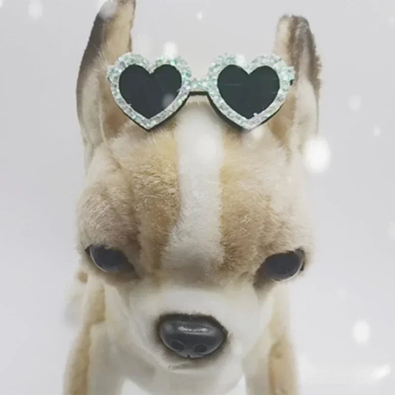 Ins New Pet Jewelry Dog Glasses Yorkshire Pet Love Diamond Glasses Hair Clip Dog Grooming Dog Sunglasses Cat Accessories