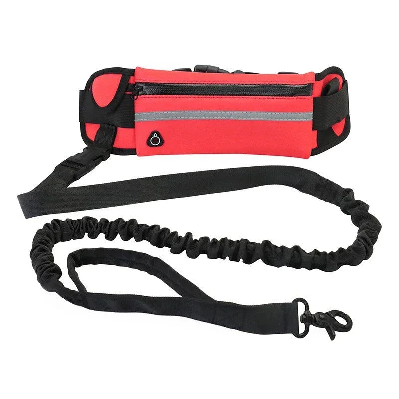 Booteely Hands Free Dog Leash Reflective Retractable With Waist Bag Belt
