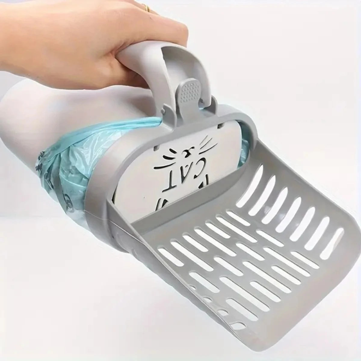 Cat Litter Scoop, Waste Bag Holder, Plastic Litter Box Cleaner, All Cat Breeds