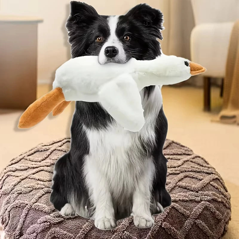 Plush Duck Dog Toy Chew and Play Realistic Durable Design
