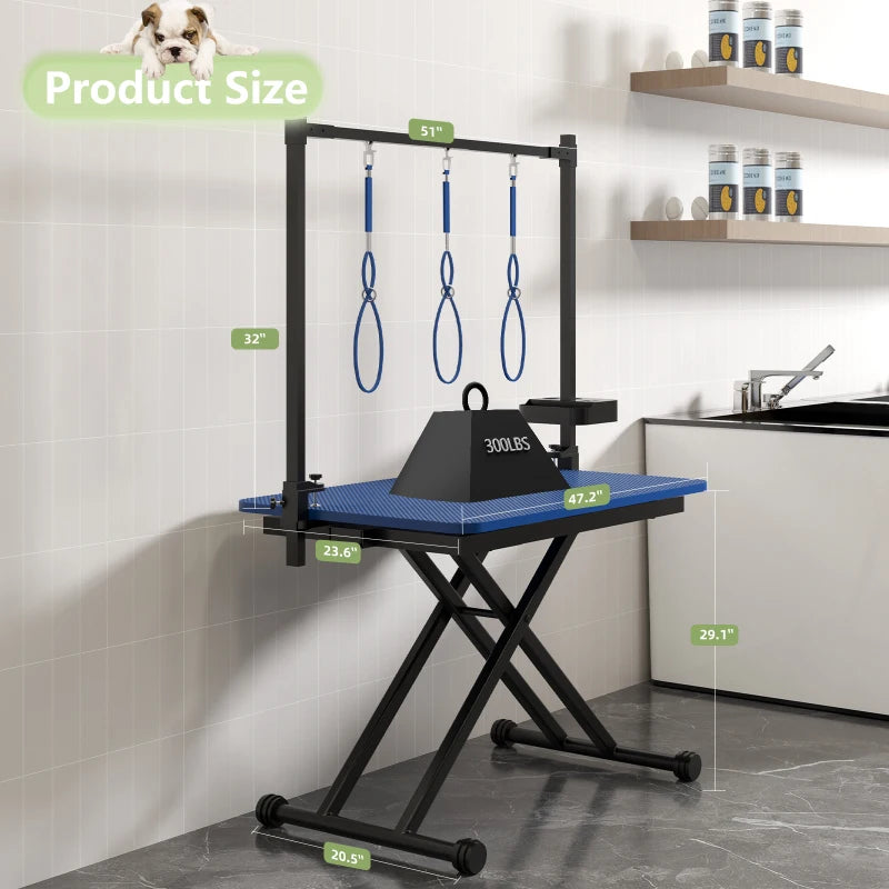 Foldable Pet Grooming Table For Dogs And Cats Rope Hanger