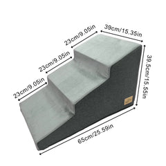 3/4 Steps High Density Foam Dog Stairs Ramps, for High Beds and Sofa, Non-Slip Pet Steps Sofa Bed Ladder, with Washable Cover