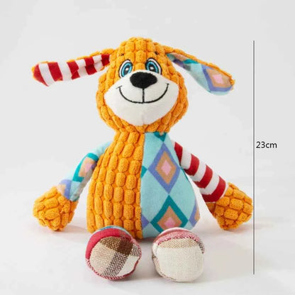 Pet Plush Toy Cat Dog Puzzle Toy Cute Animals Bite Resistant Interactive Squeaky Pet Dog Teeth Cleaning Chew Toy Pet Supplies
