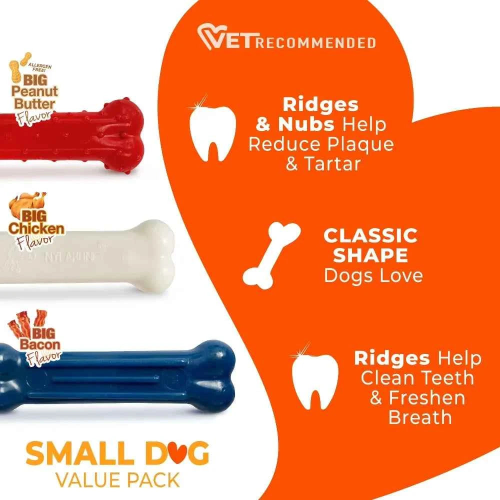 Durable Long-Lasting Small Dog Chew Toys for Aggressive Chewers Puppy Teething Toys Value Pack Tough Interactive Dental Treats for Tiny Dogs Puppies Under 15 lbs X-Small Breed Teething Relief Rubber Bones for Puppy Teeth