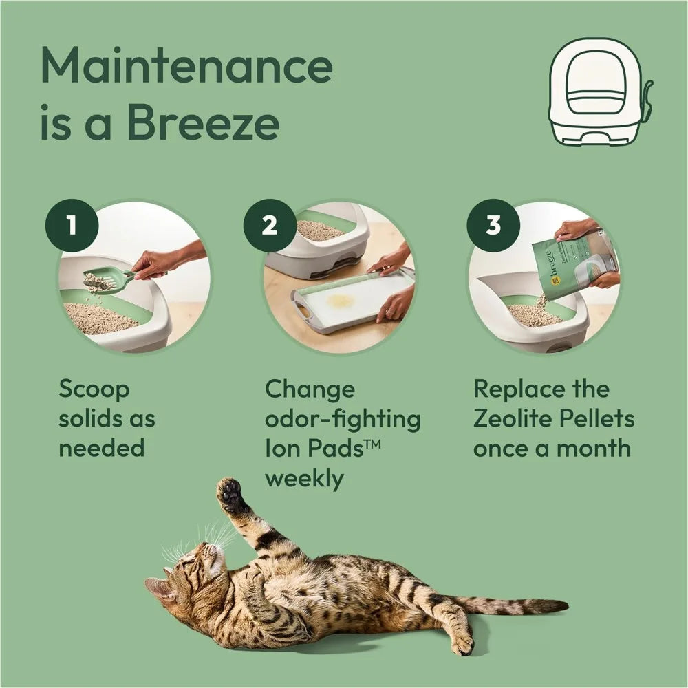Tidy Cats Hooded Litter Box System Breeze Kit Pellets Pads
