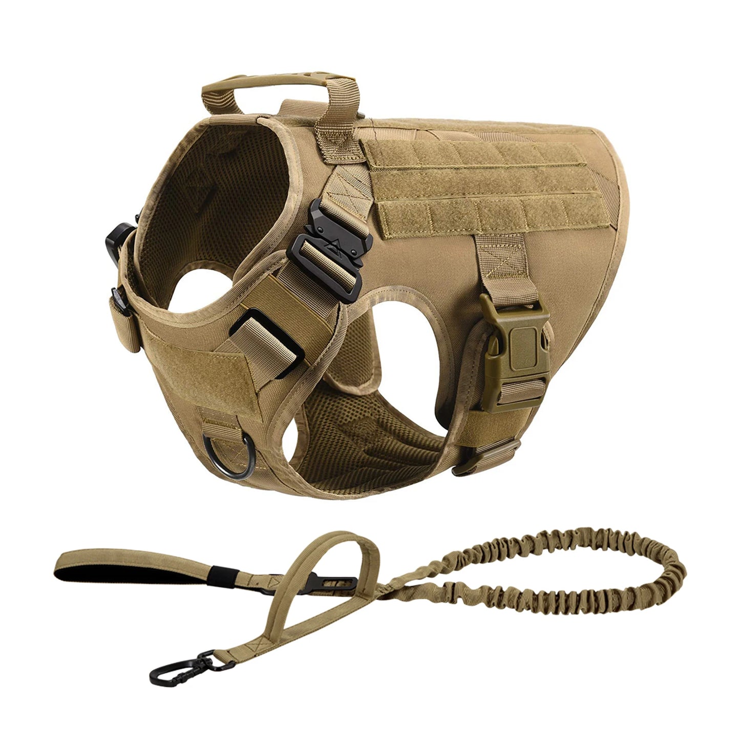 PETRAVEL Tactical Dog Harness Leash Molle Pouches For German Shepherds