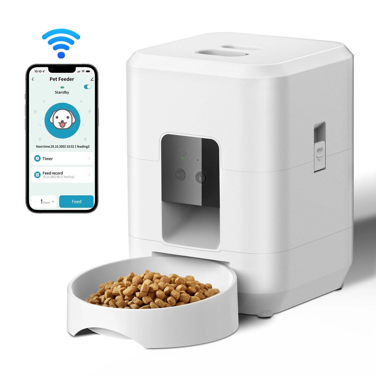 Smart Pet Feeder Automatic 2L Cat Feeder Dog Slow Food Machine with Time Quantitative Automatic Cat Food Dispenser Cat Dog Bowl